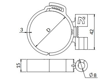 Zatrzaskowy uchwyt tworzywowy uzt-28 Niczuk 80140102805